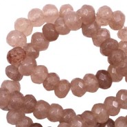 Faceted Natural stone beads 4mm Light brown
